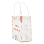 Geschenktasche aus Kunststoff mit Pflanzen-Print (Orange/Grün/Lila)