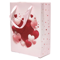 Geschenktasche aus Papier mit Herz-Design (Rosa/Rot)