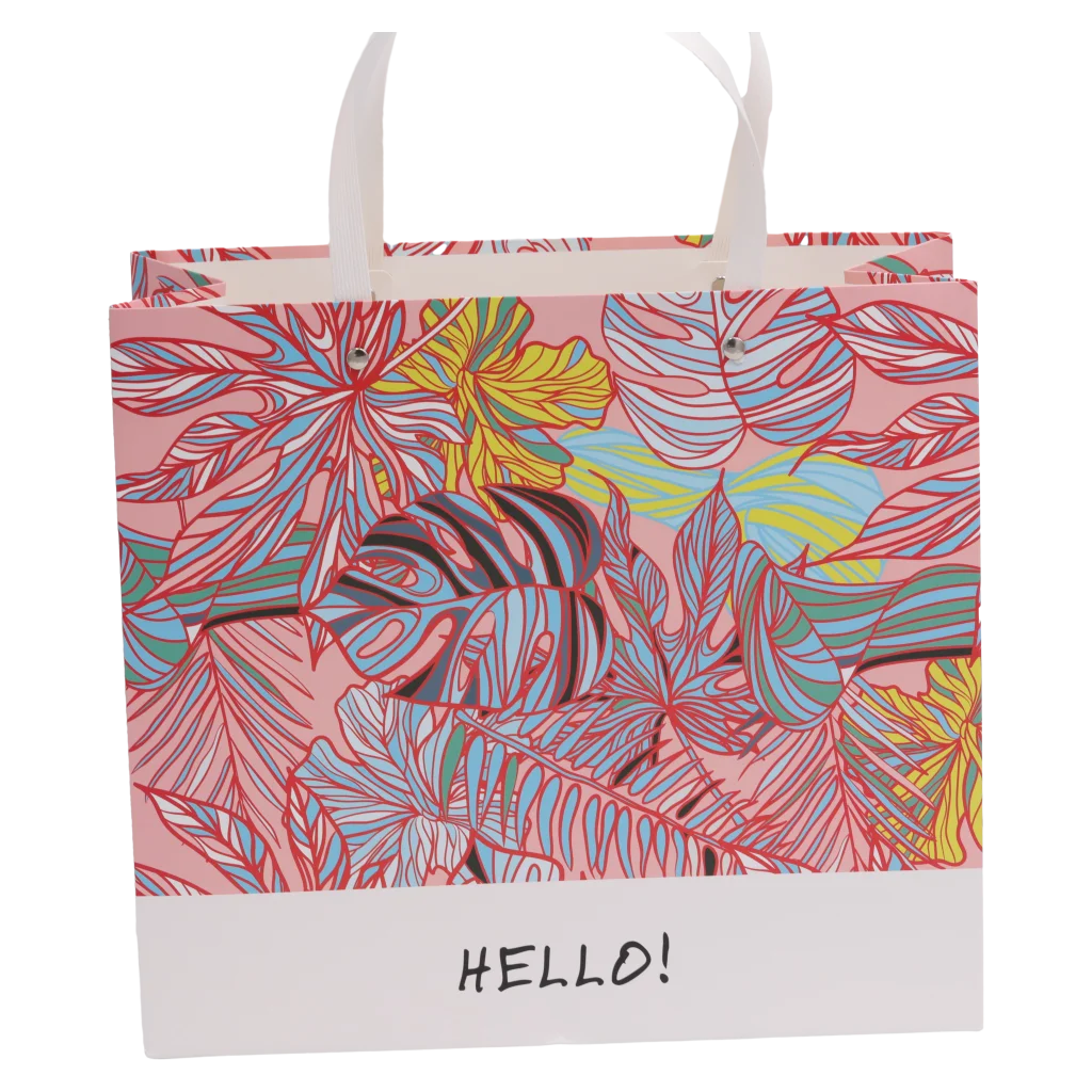 Rechteckige Geschenktasche aus Papier mit Regenwald-Design, mittelgroß (Mehrfarbig)