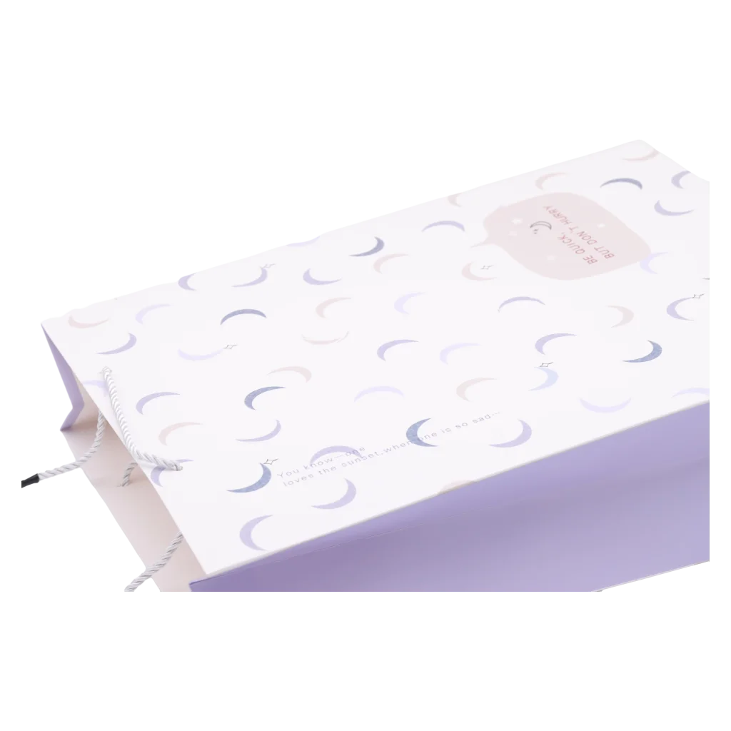 Geschenktüte groß mit Halbmond-Design (Pastell/Lila)