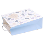 Geschenktüte mittel mit Steine-Print (Blau/Beige/Grau)
