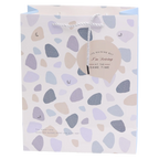 Geschenktüte mittel mit Steine-Print (Blau/Beige/Grau)