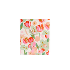 Geschenktüte Papier mittel mit Blumen-Design (Rosa/Grün)