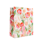 Geschenktüte Papier mittel mit Blumen-Design (Rosa/Grün)