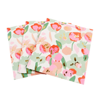 Geschenktüte Papier mittel mit Blumen-Design (Rosa/Grün)