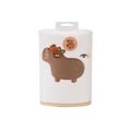 Gesichtshandtuch aus Florgarn mit Capybara-Design für sanfte Pflege (Braun/Weiß)