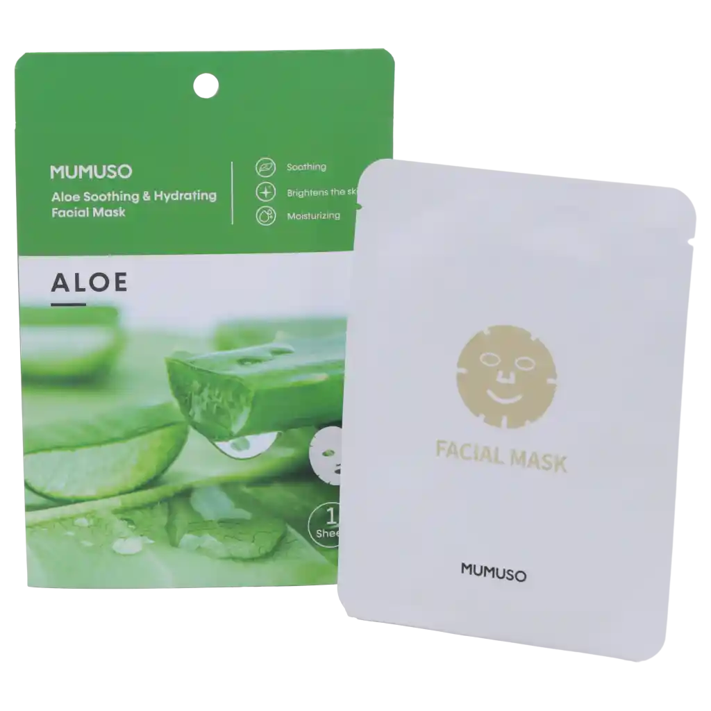 Aloe Tuchmaske für das Gesicht, feuchtigkeitsspendend und beruhigend (Grün)