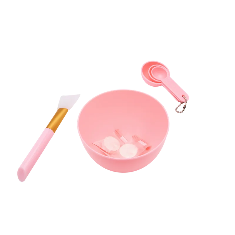 DIY Gesichtsmaske Werkzeugset mit Mischschale und Silikonpinsel (Rosa)