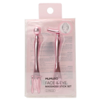 2-teiliges Gesichtsmassager Set aus Zinklegierung für Gesicht und Augenpartie (Rosa)