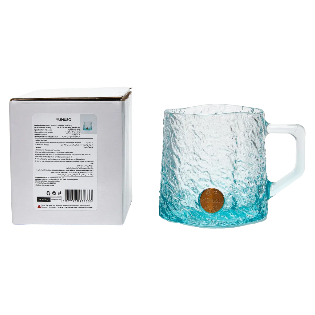 Glastasse aus Natrium-Calcium-Glas, 260 ml (Blau)