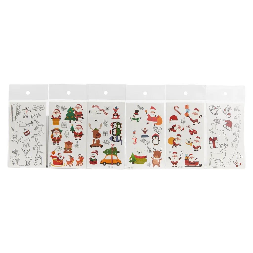 Glow-in-the-Dark-Tattoos mit Weihnachts-Design, temporär (Mehrfarbig)