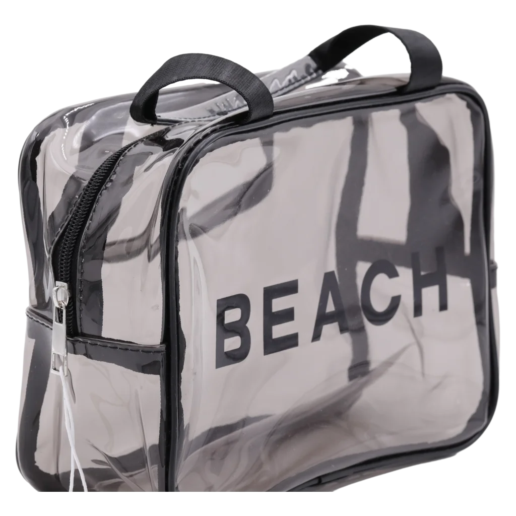 Große Kosmetiktasche aus PVC, Reiseformat (Schwarz)