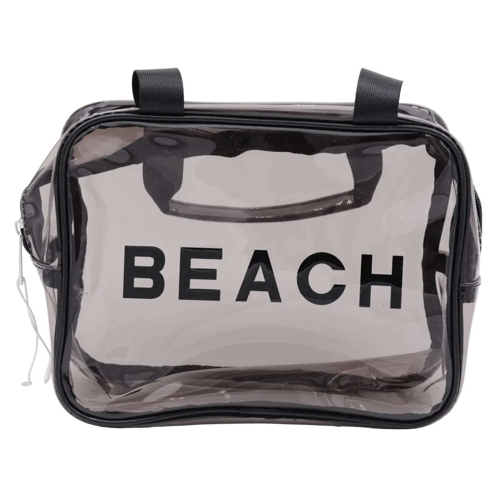 Große Kosmetiktasche aus PVC, Reiseformat (Schwarz)