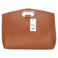 Große Laptop-Tasche aus Kunstleder mit Griff (Braun)