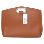 Große Laptop-Tasche aus Kunstleder mit Griff (Braun)