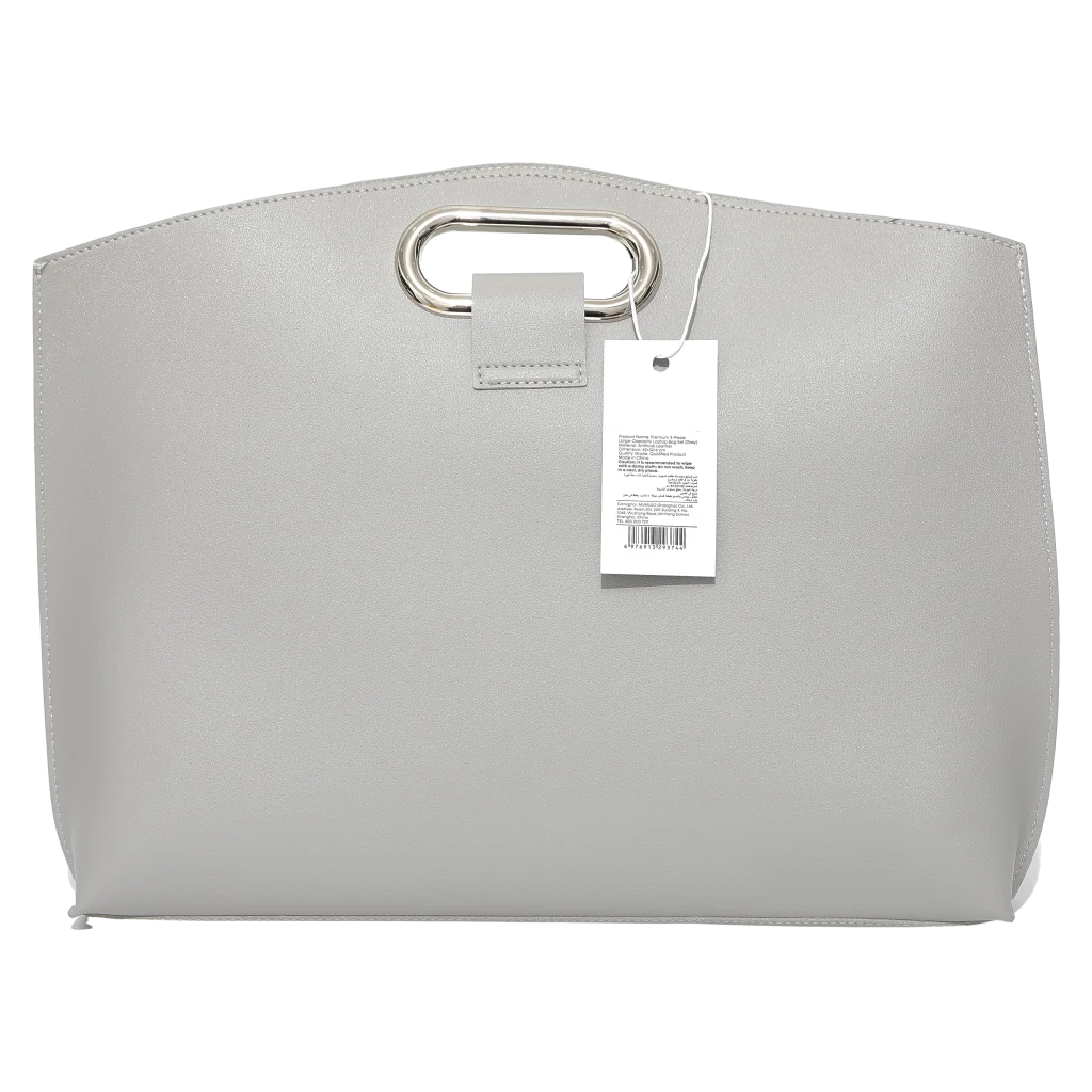 Große Laptoptasche aus Kunstleder für Notebooks und Zubehör (Grau)