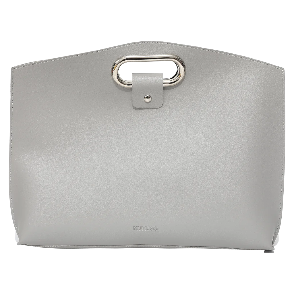 Große Laptoptasche aus Kunstleder für Notebooks und Zubehör (Grau)