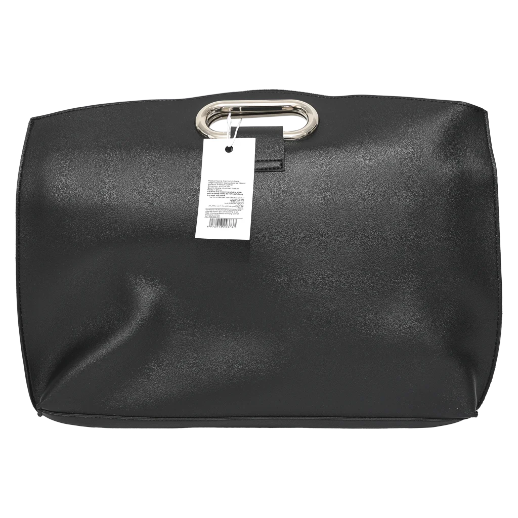Große Laptoptasche aus Kunstleder mit Griffen (Schwarz)
