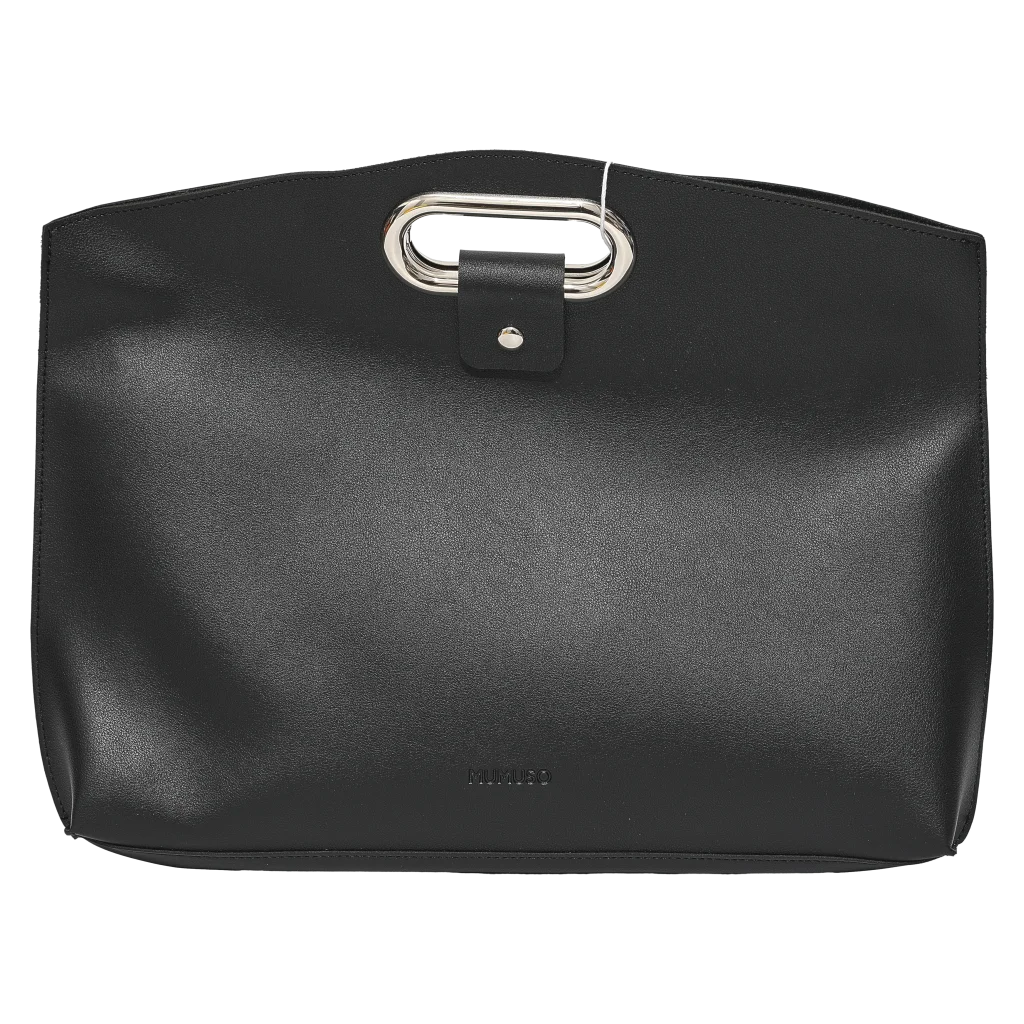 Große Laptoptasche aus Kunstleder mit Griffen (Schwarz)