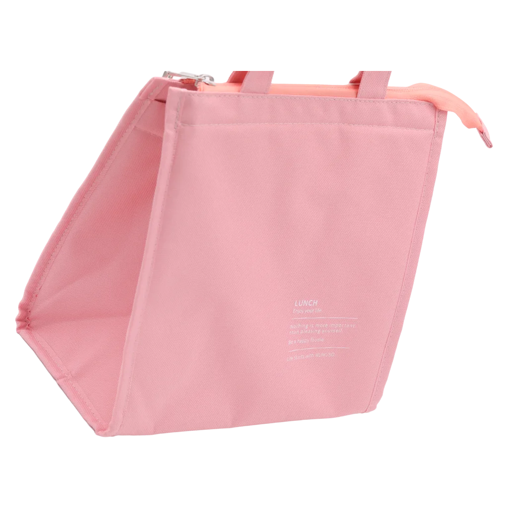 Große Lunchbag aus Stoff-Textil mit Aluminiumfutter (Rosa)