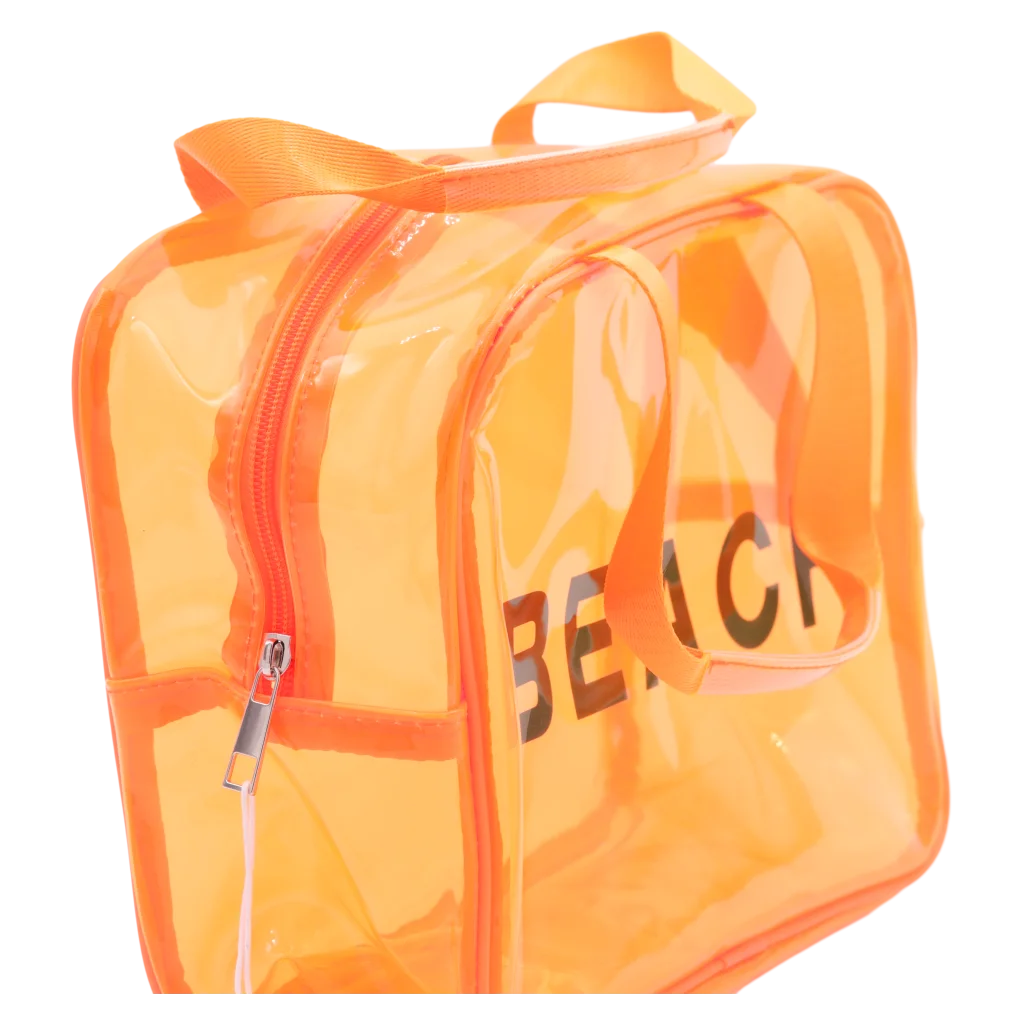 Große PVC-Kosmetiktasche, Reiseaufbewahrung (Orange)
