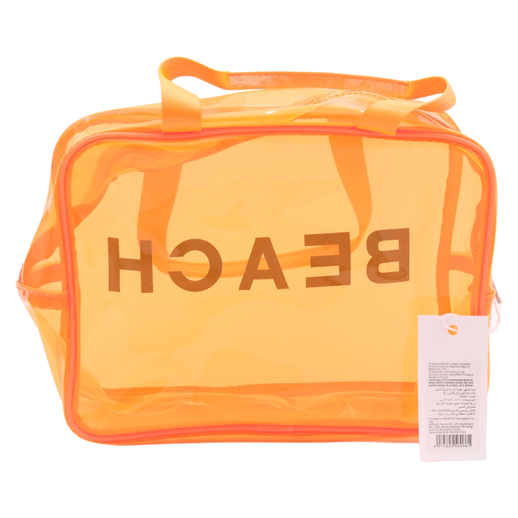 Große PVC-Kosmetiktasche, Reiseaufbewahrung (Orange)