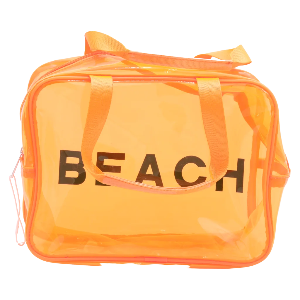 Große PVC-Kosmetiktasche, Reiseaufbewahrung (Orange)