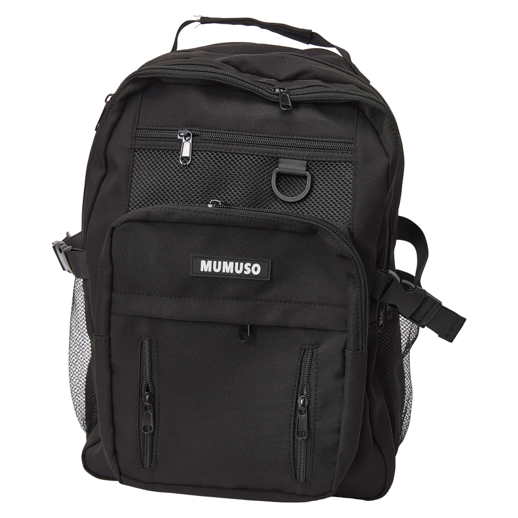 Großer Rucksack mit mehreren Fächern, für Alltag und Reisen (Schwarz)