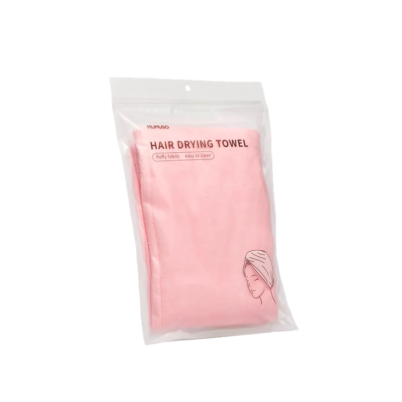 Haar-Turban-Handtuch aus Mikrofaser, 25×65 cm (Hellrosa)