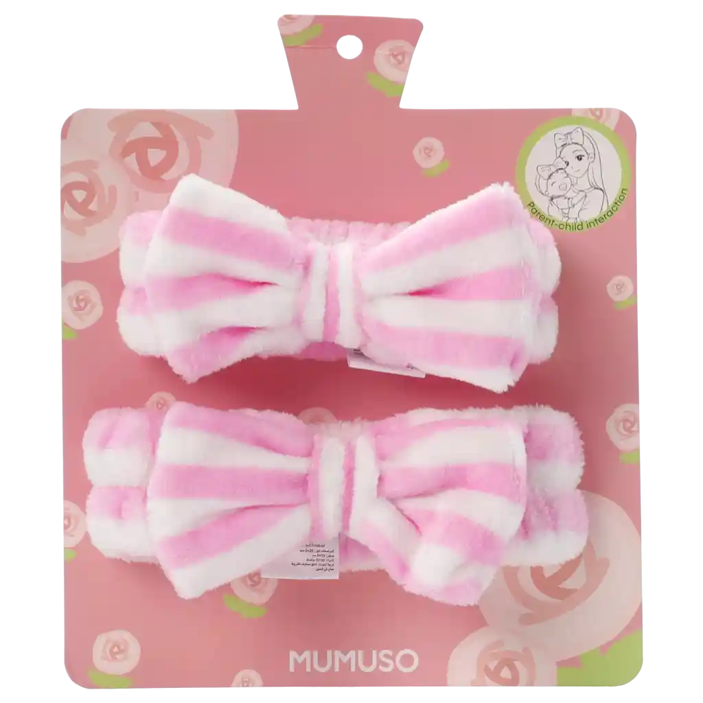 2-teiliges Haarband-Set aus Polyester mit Schleifen-Design (Lila/Weiß)
