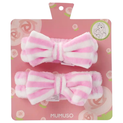 2-teiliges Haarband-Set aus Polyester mit Schleifen-Design (Lila/Weiß)