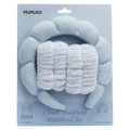 2-teiliges Haarband- und Armband-Set aus Polyester (Blau/Weiß)