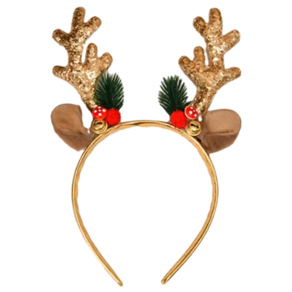Haarreif mit Rentier-Geweih-Design und Glitzer, für Erwachsene und Kinder (Gold)