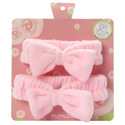 2-teiliges Haarband-Set aus Polyester mit Schleifen-Design (Rosa)