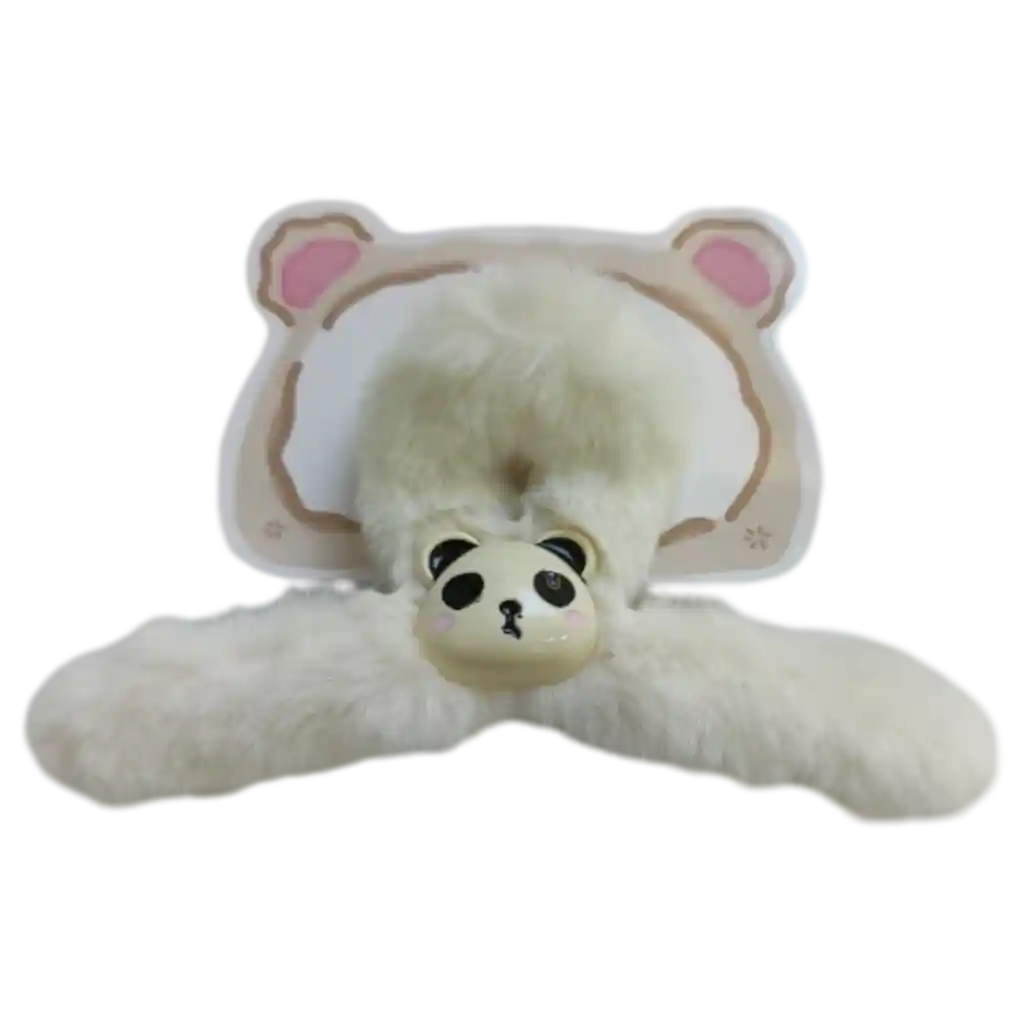 Flauschige Haarspange mit Bären-Design (Weiß)