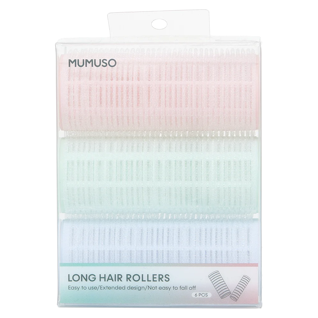 6er-Pack Haarwickler für langes Haar (Rosa/Grün/Blau)