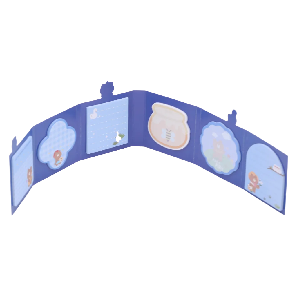 6-fach Haftnotiz-Set mit Tier-Design (Rosa/Dunkelblau)
