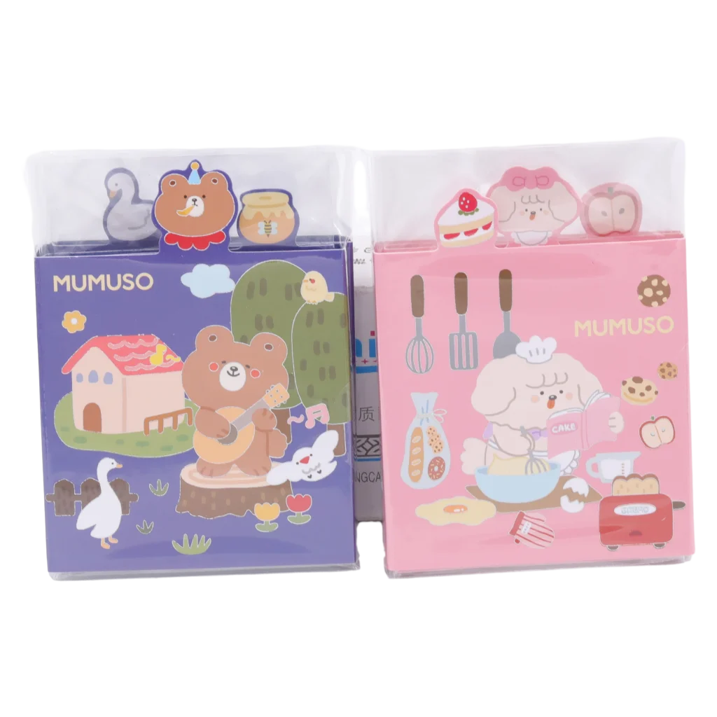 6-fach Haftnotiz-Set mit Tier-Design (Rosa/Dunkelblau)