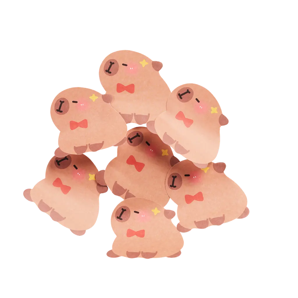 Selbstklebende Haftnotizen mit Capybara-Design (Mehrfarbig)