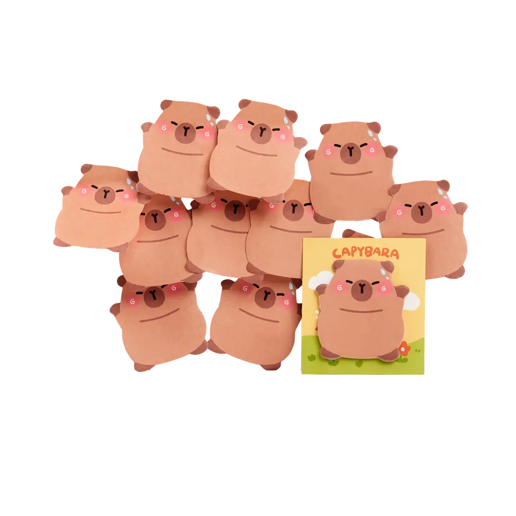 Selbstklebende Haftnotizen mit Capybara-Design (Mehrfarbig)