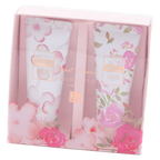 2-teiliges Handcreme Geschenkset mit Rosen- und Sakura-Print, 2 × 40 g (Rosa/Weiß)