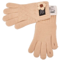 Strickhandschuhe Damen mit Blumen-Design (Beige)