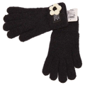 Strickhandschuhe für Damen mit Blumen-Design (Schwarz)