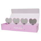Handspiegel in Herzform mit Katzen-Design (Rosa)