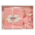 3-teiliges Handtuch-Set aus Polyester mit Bären-Design, Geschenkbox (Rosa)