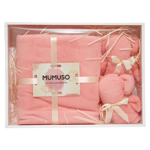 3-teiliges Handtuch-Set aus Polyester mit Bären-Design, Geschenkbox (Rosa)