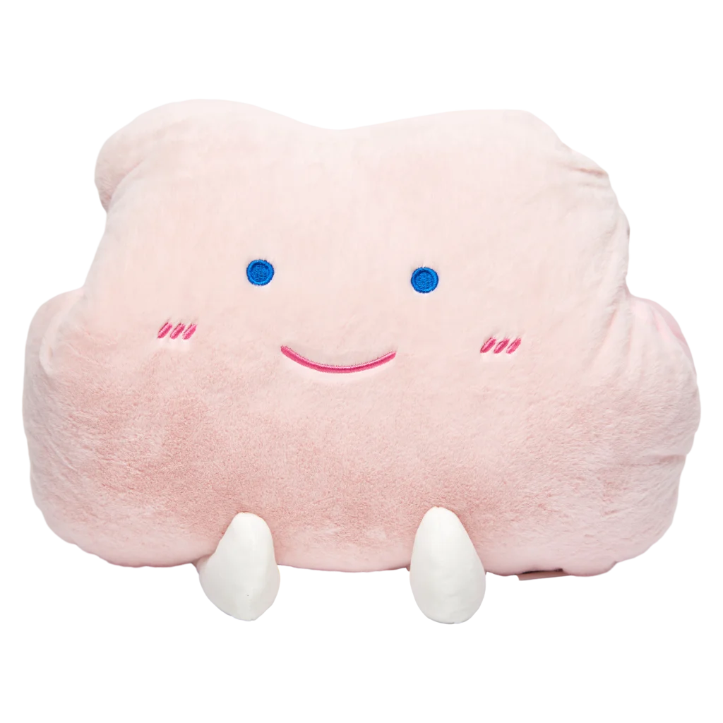Handwärmer-Kissen in Wolkenform mit Gesicht, weich (Rosa)