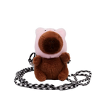 Nylon-Handykette mit Capybara-Design und Plüschanhänger (Rosa/Gelb/Rot)
