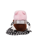 Nylon-Handykette mit Capybara-Design und Plüschanhänger (Rosa/Gelb/Rot)