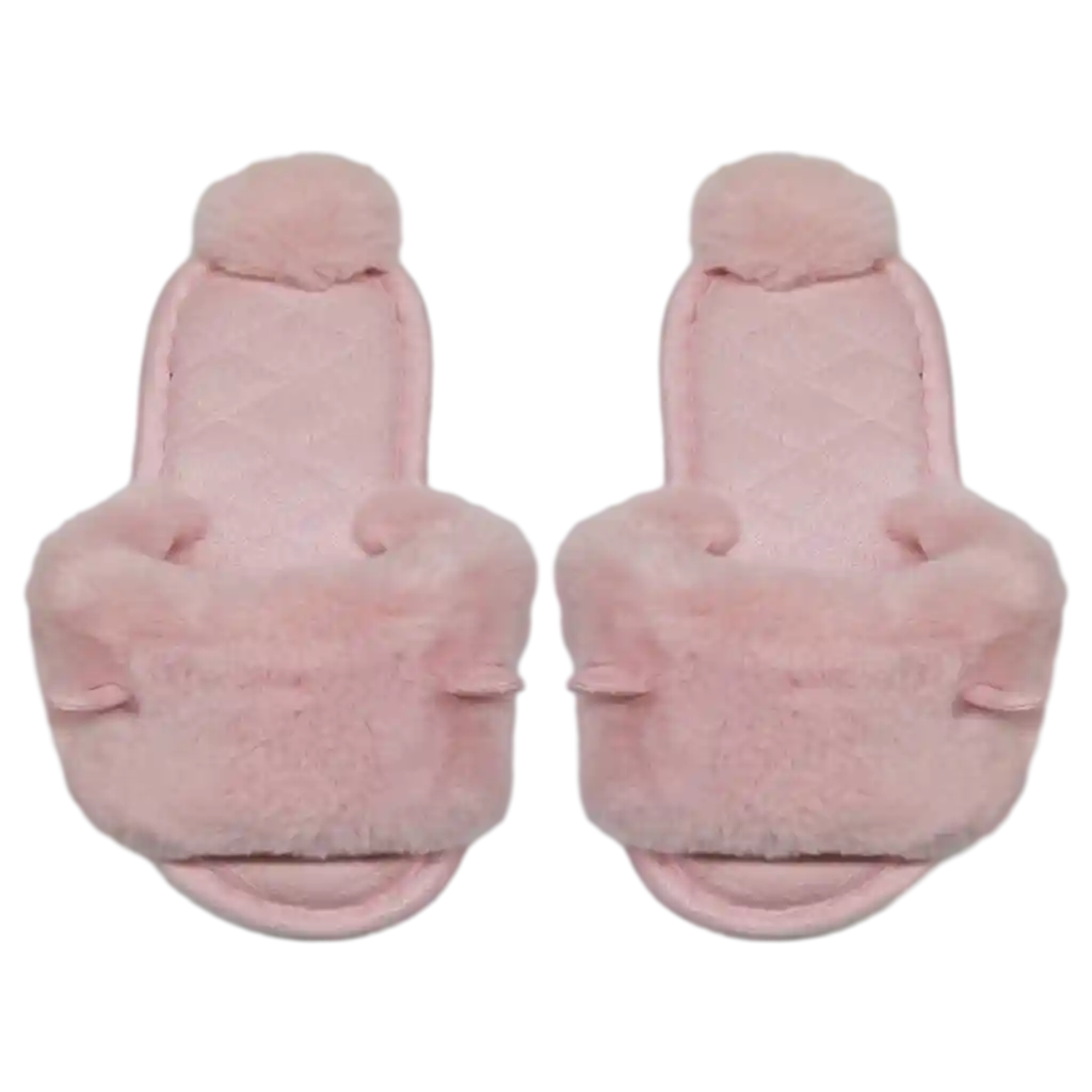 Hausschuhe Damen Plüsch offen mit Kaninchenohren-Design (Rosa, Größe 39-40)